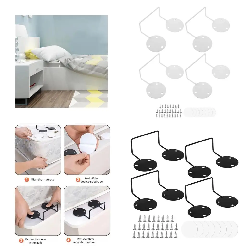 4PCS Anti Slip Mattress Holder Adjust Frames Stabilization Bracket for Bed high quality