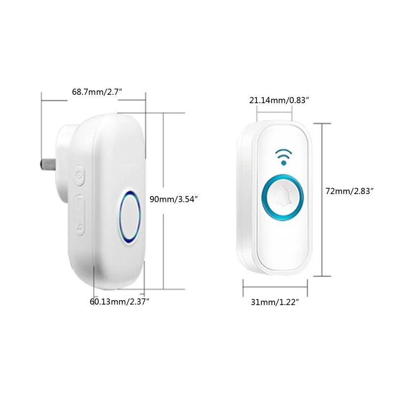 สัญญาณเตือนภัยกริ่งประตูไร้สายพร้อมช่วง 1,000 ฟุต 58 เสียงระฆัง ไฟ LED ระดับเสียง 4 ระดับ