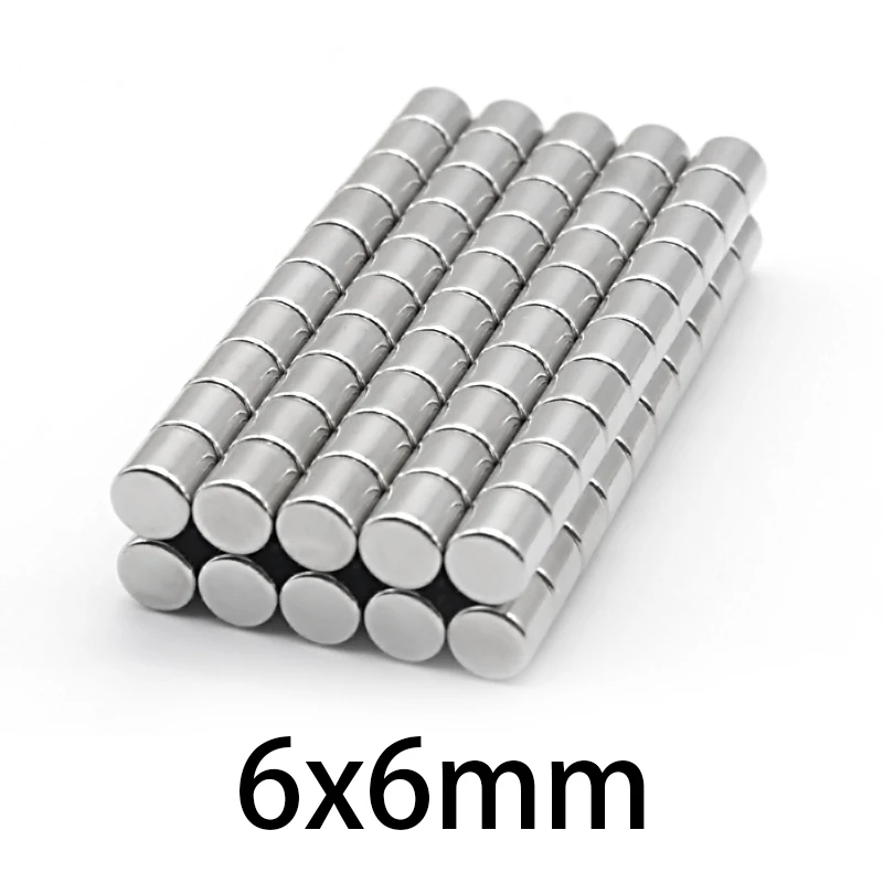 20-500pcs N35 Round Magnets rare earth Neodymium Magnet circular Dia 6x6mm magnetic Permanent NdFeB Strong Powerful 6*6 mm