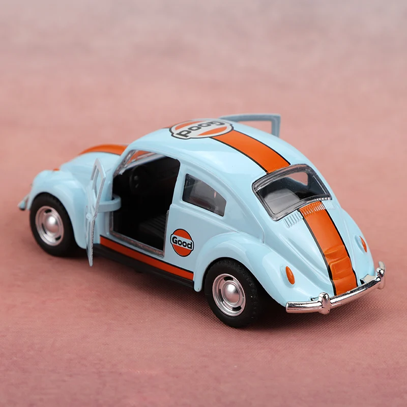 (Bagged) 1:38 besouro clássico de liga retrô, carro retrátil de liga fofa, brinquedo infantil, estilo antigo adorável