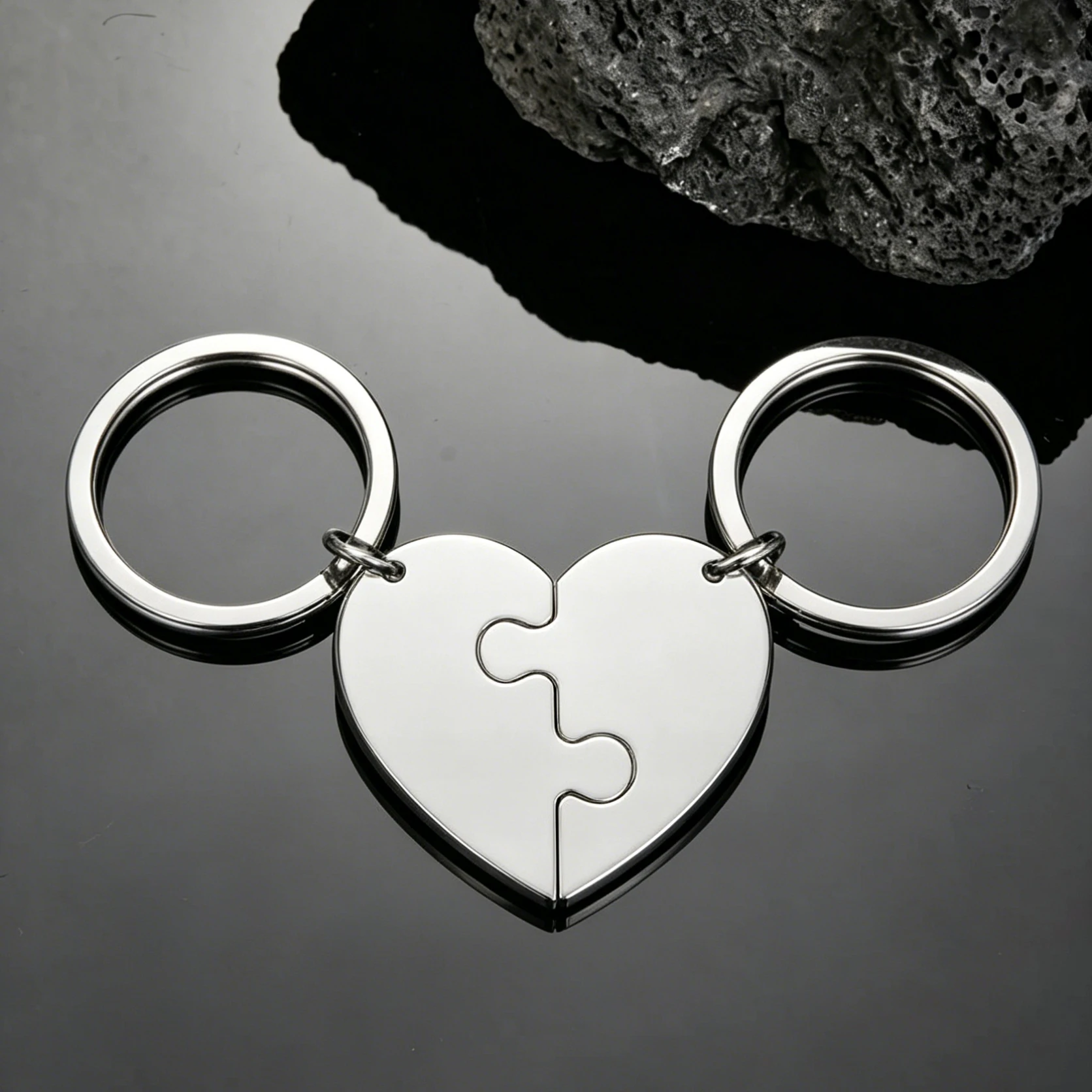 Personalized Heart Keychain Name Custom Puzzle Family Mother Child Kid Gift For Women Men Couple Stainless Steel Jewelry Gift view 2