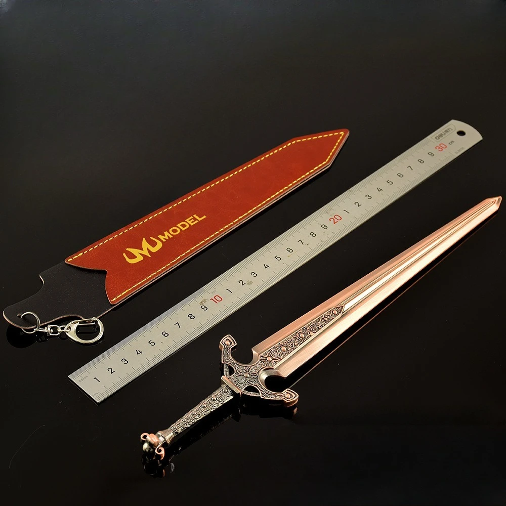 30 cm Ordopi Grote Zwaard Lederen Schede Versie van Zwaard Spel Randmodel Handgemaakte Legering DIY Festival Cadeau en Speelgoed Versieren