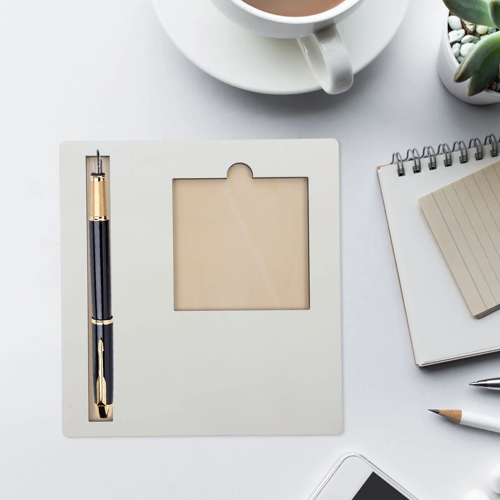 Sublimation Blank Sticky Memo Holder DIY Wear Resistant Office Desk Tray Sublimation Blanks Memo Note Holder Personalized Gift