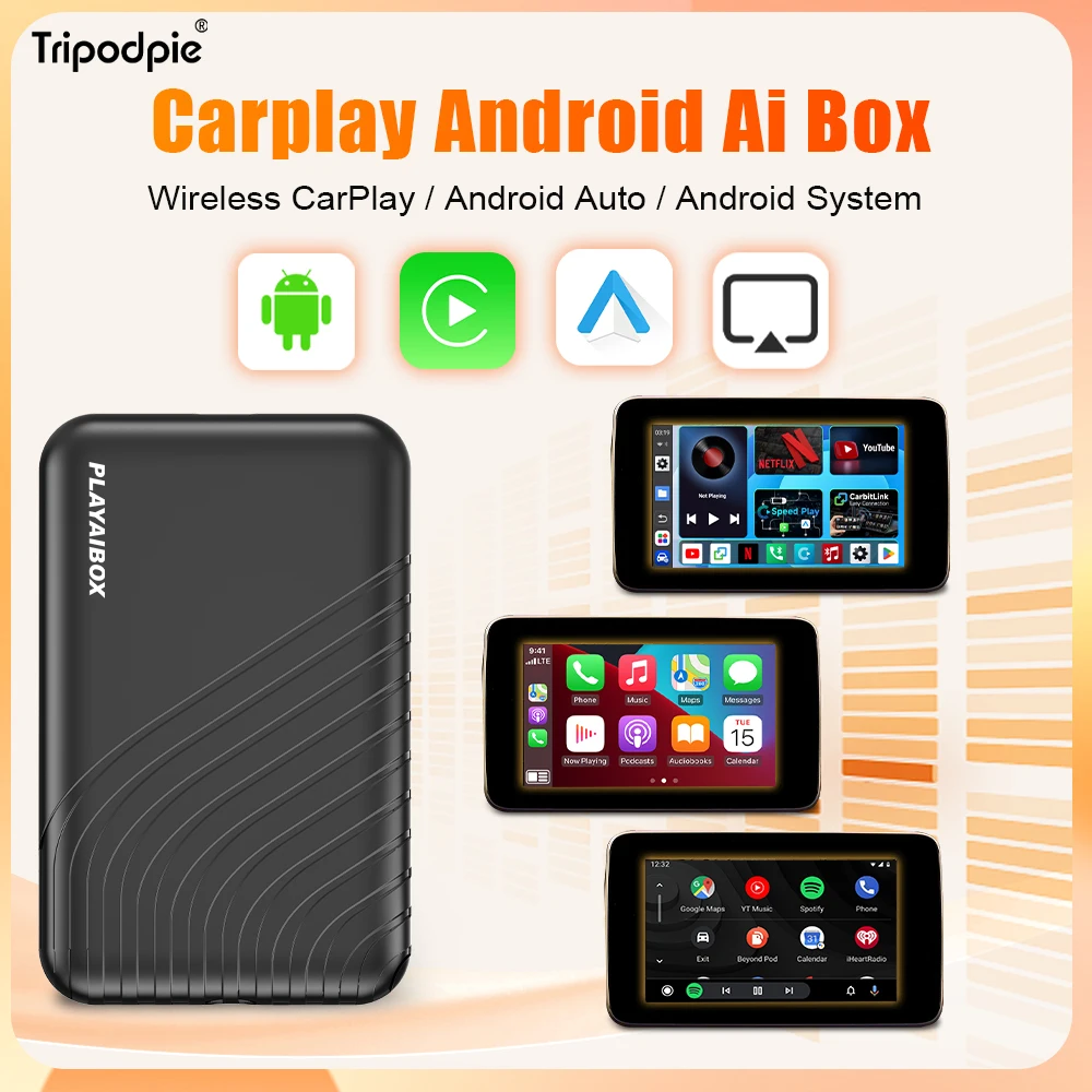 

Play AI Box Wireless Android Auto CarPlay For Netflix YouTube For VW Audi Buick Chery Ford GMC Mazda Haval Honda Jeep Kia Lexus