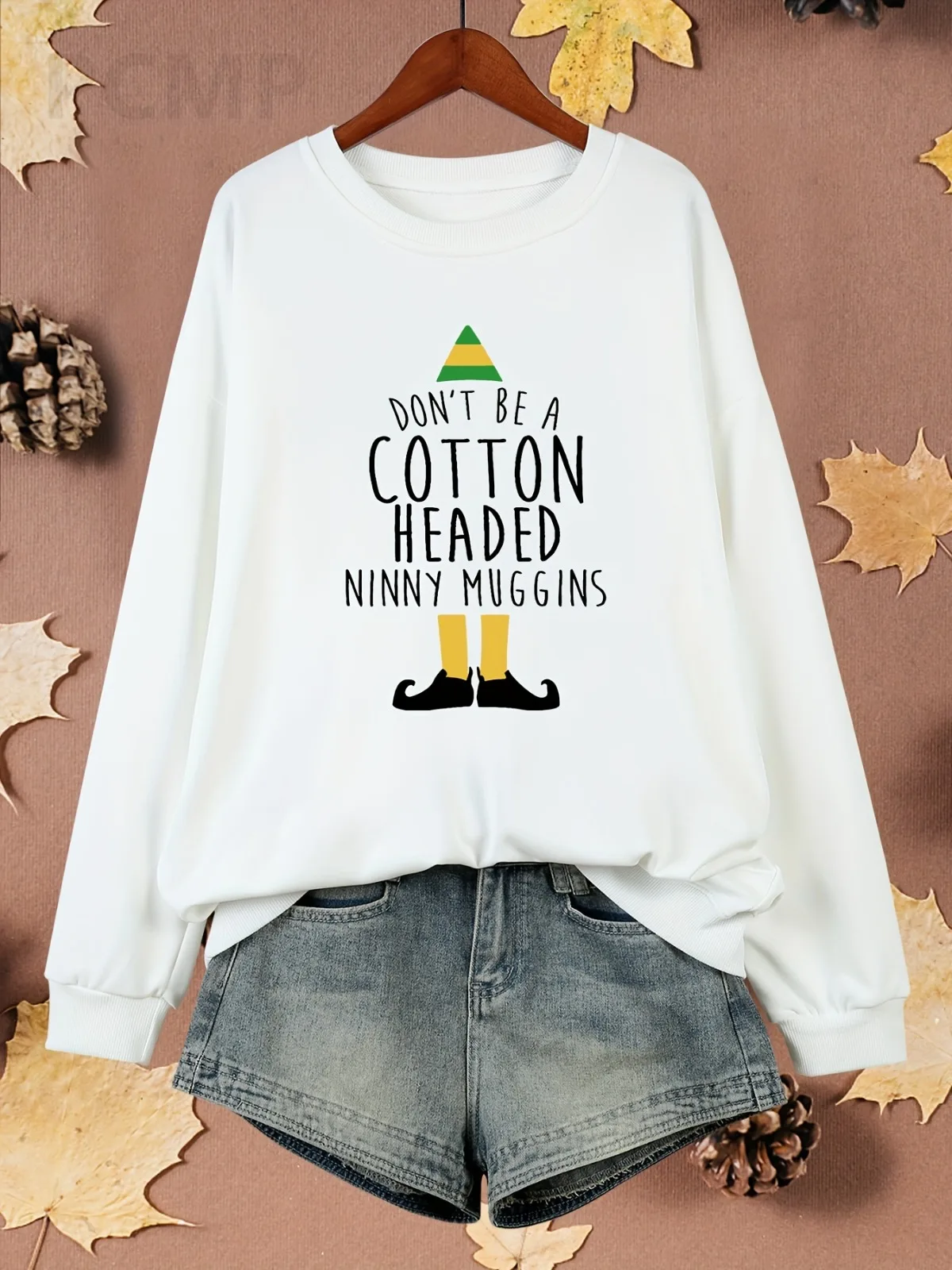 เสื้อฮู้ดพิมพ์ลายสโลแกนสร้างสรรค์แฟชั่นลำลองสำหรับผู้หญิง เสื้อสวมหัวคอกลมสไตล์กอธที่สวมใส่สบาย เหมาะสำหรับเป็นของขวัญวันหยุด