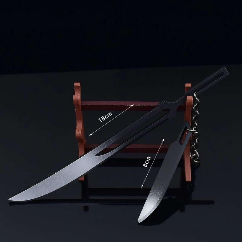 18 センチメートル/7.09 インチブリーチアニメ周辺黒崎一護ムーンスレイナイフスカイロック刀剣金属工芸品装飾コレクション