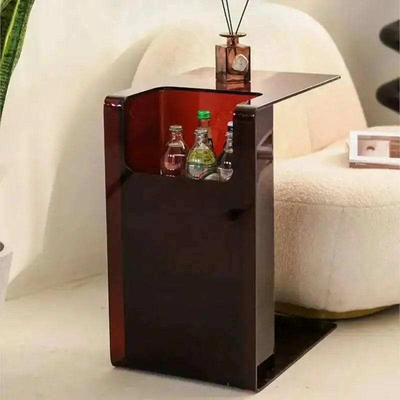 

Transparent Small Coffee Table C-shaped Acrylic Sofa Card Table Living Room Window Side Table Corner Table Bedside Small Table
