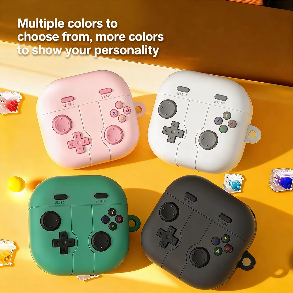 Cute Case for Samsung Galaxy Buds4 Pro/ Buds 4 with Keychain, Cartoon Funny Game Soft Silicone Shockproof Protective Covers