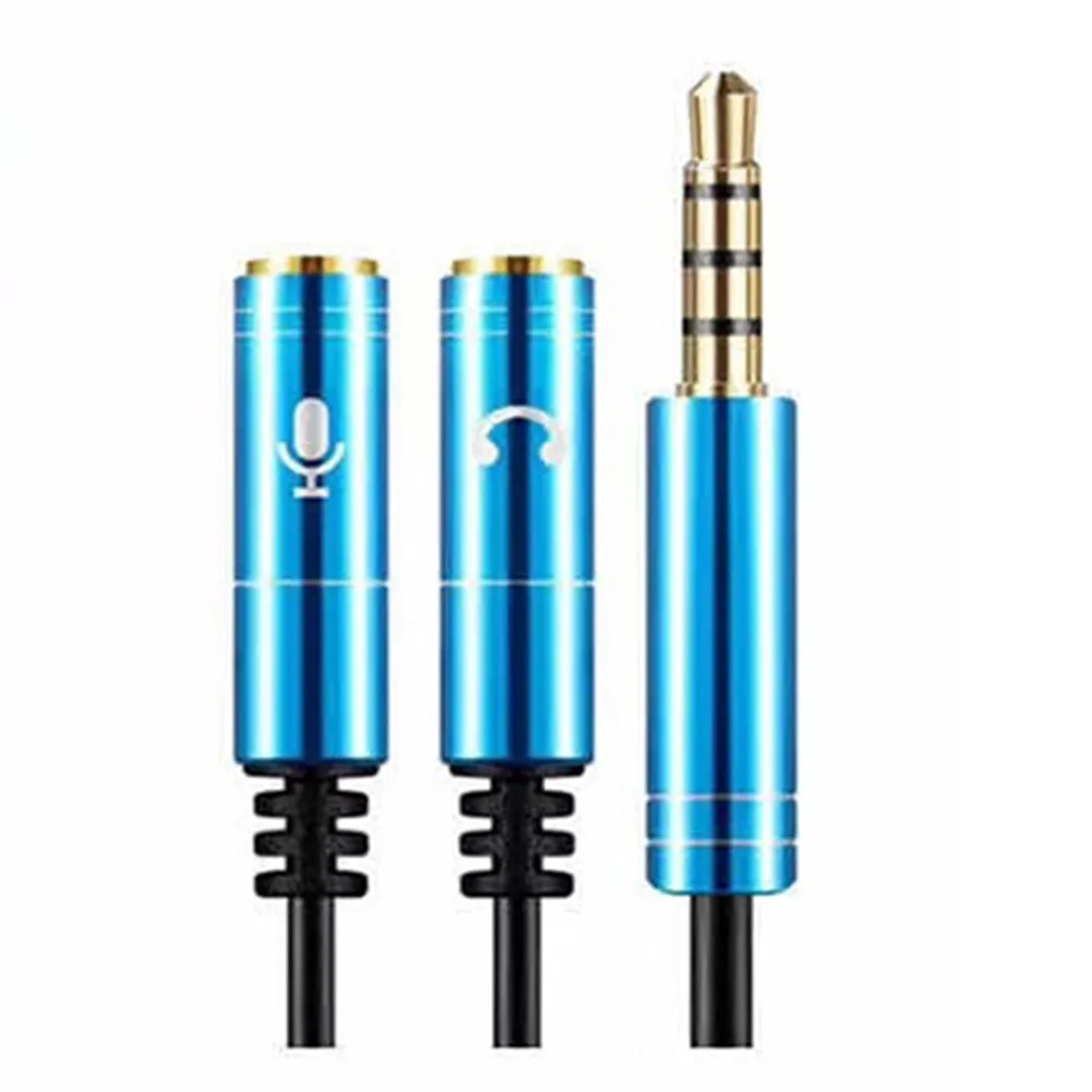 3.5mm Y Splitter Cable with TRRS Male Input and Two Female Outputs for Simultaneous Audio Sharing from Single for source Device