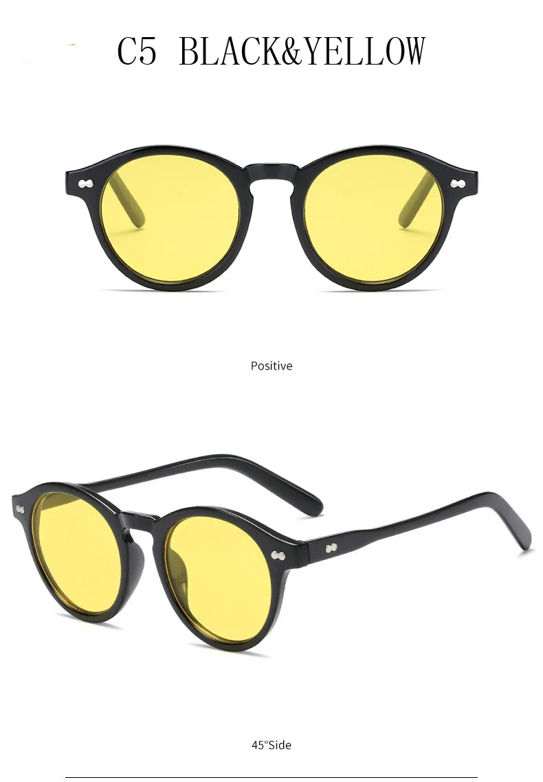 Vintage Runde Sonnenbrille Frauen Kleine Rahmen Sonnenbrille Für Männer Marke Designer Brillen UV400 – Detail 9