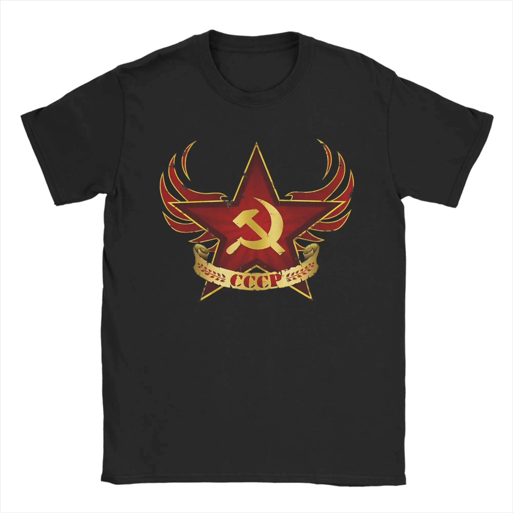 Camiseta com estampa de estrela do exército CCCP, masculina, feminina, vintage, algodão, gola redonda, manga curta, roupas plus size
