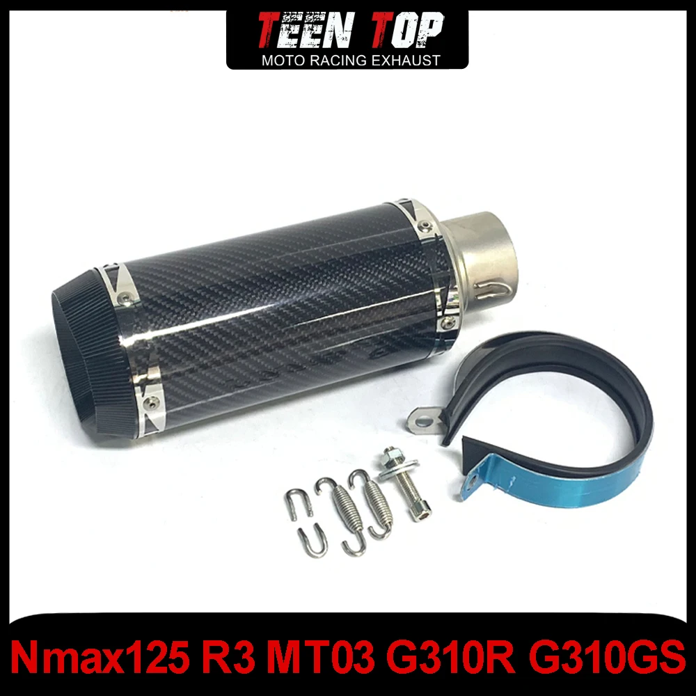 

Universal Motorcycle Exhaust Muffler 51MM For Nmax125 R3 MT03 NINJA 650 Moto Escape Exhaust Connect Tube Silencer G310R G310RS