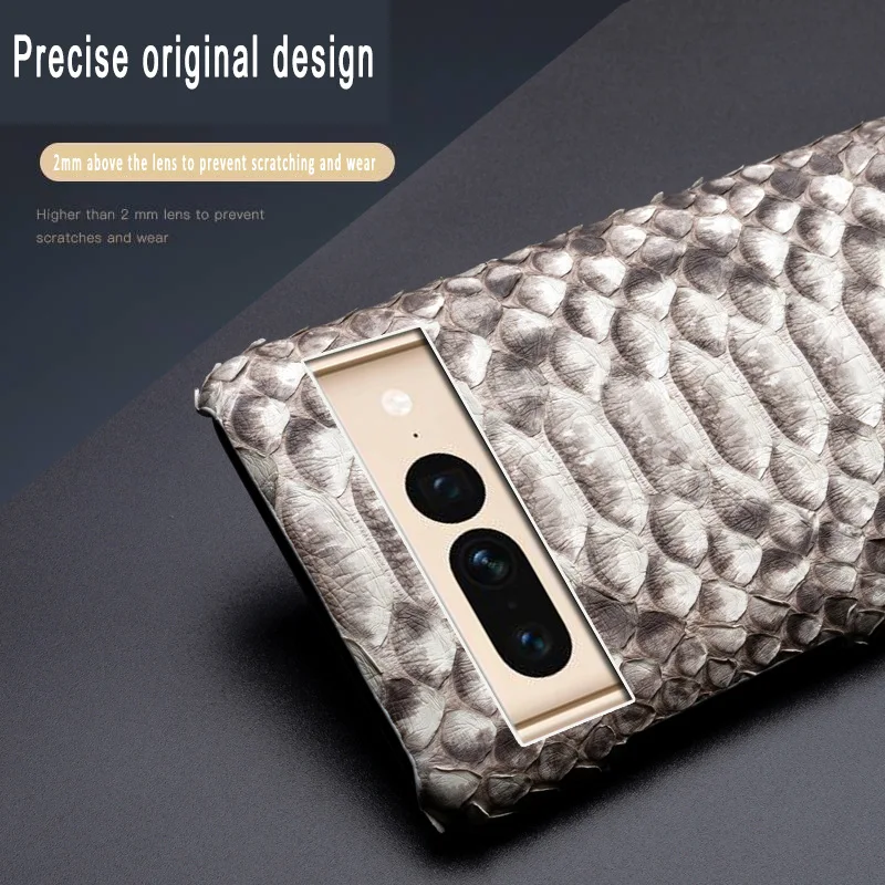 For Google Pixel9 Natural Python Skin Pixel 8 7 6Pro half-pack back cover 7A leather case