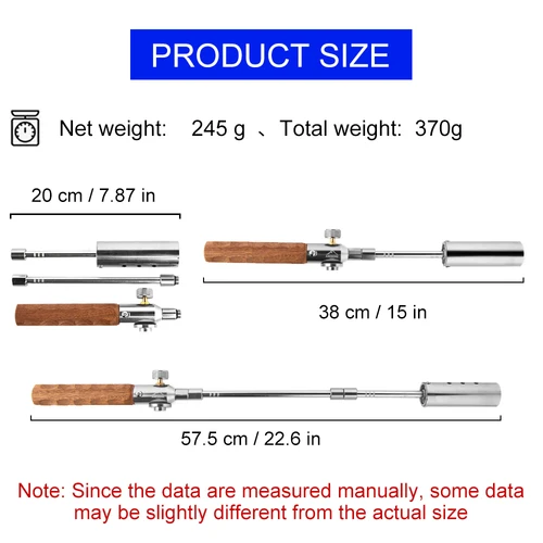 Imagen 2 del producto Lanzador de llamas de mango largo Widesea, antorcha portátil desmontable de acero inoxidable para acampar, fácil de llevar para principiantes al aire libre, barbacoa C