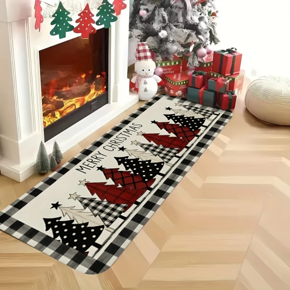 Merry Christmas Xmas Tree Bedroom Living Room Laundry Floor Mat Kitchen Runner Rug Entryway Area Rug 1/2/3pcs Set New Doormat