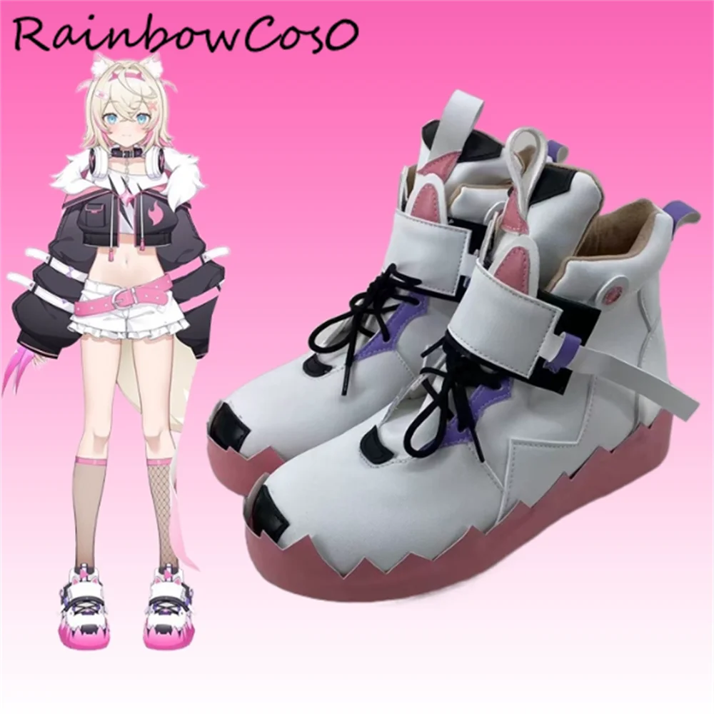 EN Fuwaw Virtual YouTuber VTuber Cosplay Shoes Boots Game Anime Party Halloween RainbowCos0 W4335