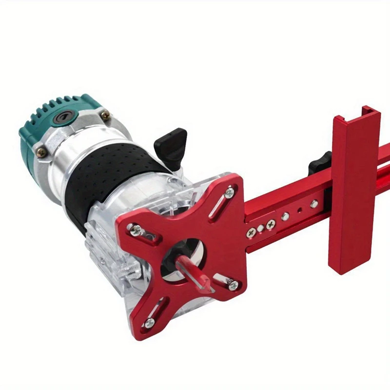 AB47-4In1 Router Milling Groove Bracket-Cabinet Hardware Jig Aluminum Router Circle Cutting Jig Punch-Router Milling Bracket