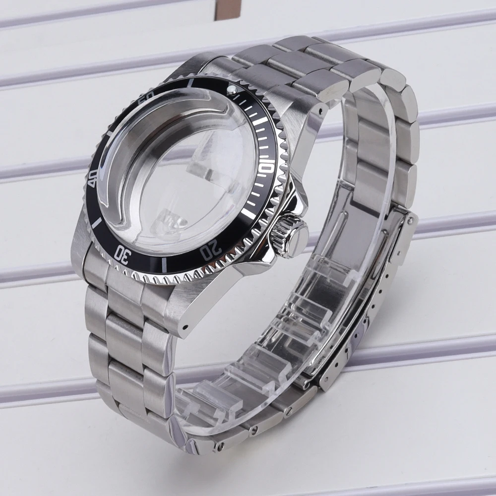 38mm Edelstahl-Uhrengehäuse mit gewölbtem Acrylglas für Retro Submariner NH35 NH36 NH34 4R36 Uhrwerke, einseitig drehbare 120-Klick-Funktion – Detail 1