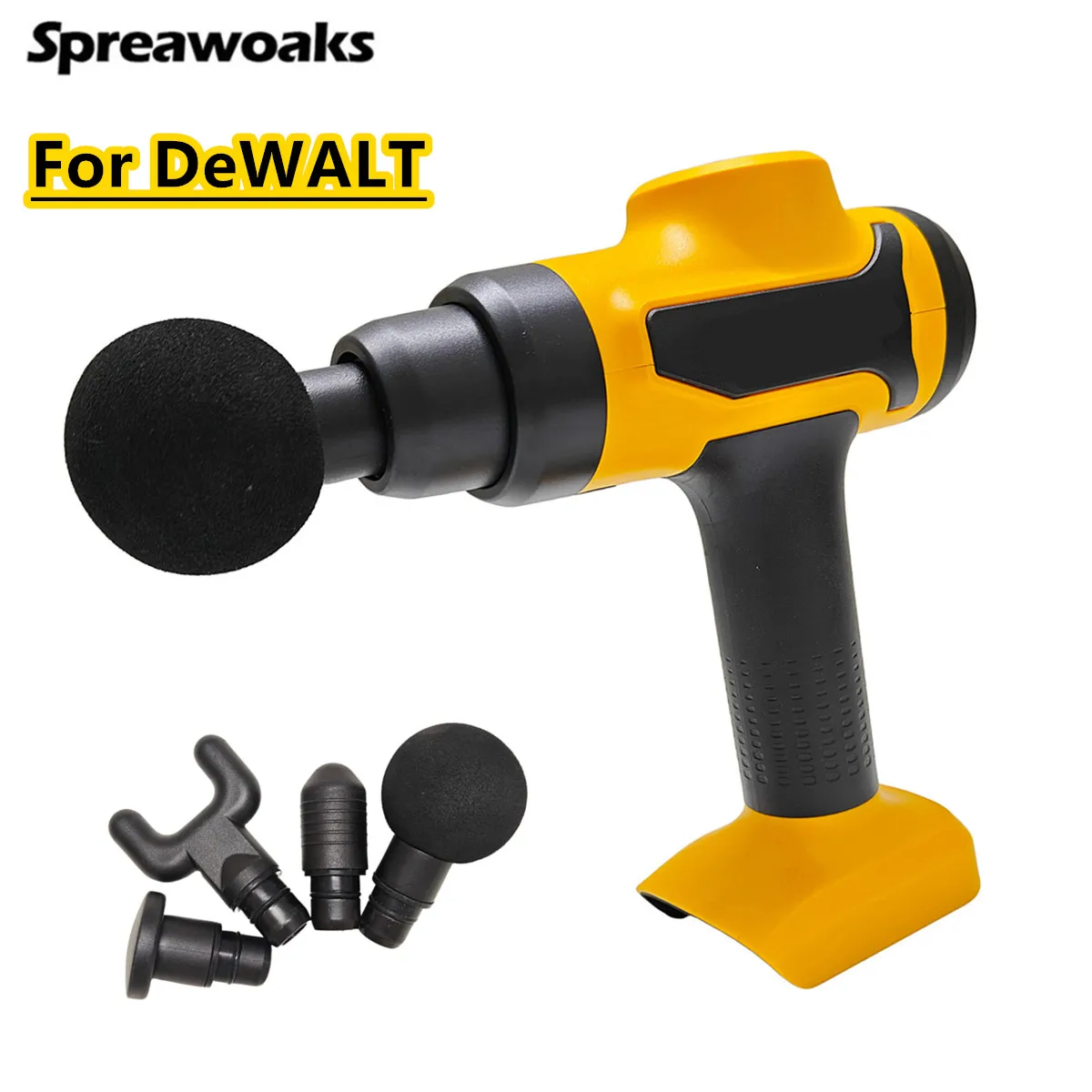 For DEWALT 20V Battery Cordless Electric Massage Gun Professional Muscle Massager 10 Speed & 4 Attachment Heads Power Tool