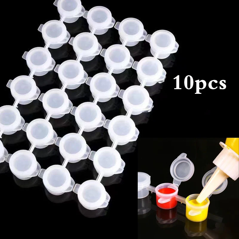 10Pcs 6/8 Empty Joint Pigment Box with Lid Paint Pots Watercolour Oil Paint Acrylic Plastic Boxes Dispenser Boxes 2ml/3ml/5ml