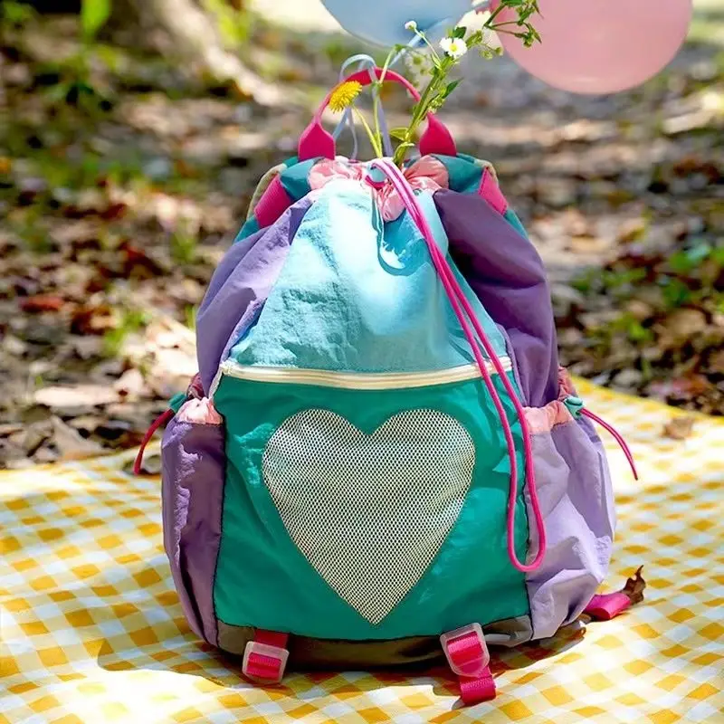 

2024 New Lightweight Heart aped Outdoor Color Blo Hiking Mountain Climbing Bapa Large Capaci Cam Bag Travel Bac...