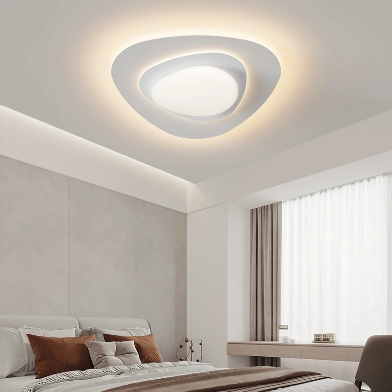 Minimalist White Modern Chandelier Bedroom Led Ceiling Lights Living Dining Room Study Home Nordic Ceiling Lamp plafond Triangle