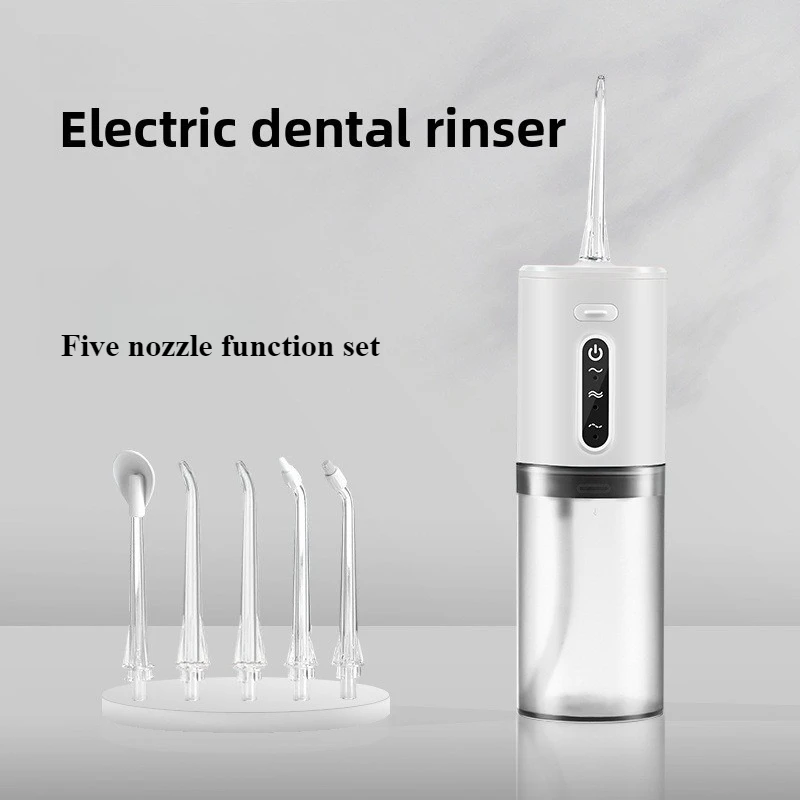 200ml Rechargeable Household Oral to Rinser Remove Stones Scaler Water Flosser With 5 Nozzles Electric Portable Teeth Cleaner