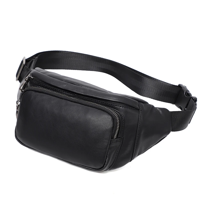 Genuine Leather Men's Chest Bag Pack Waist Bag For  Men's Belt Bag Outdoor Travel Bags Small Mobile Phone Bag Men Crossbody Bag