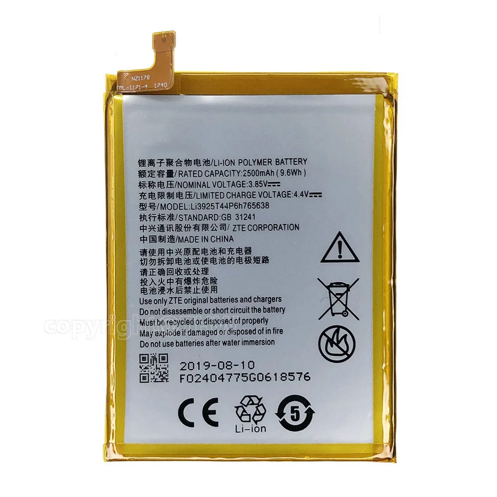 Original Replacement Battery 2500mAh Li3925t44p6h765638 Battery For ZTE BLade V8 Lite 5.0-inch Phone Batteries