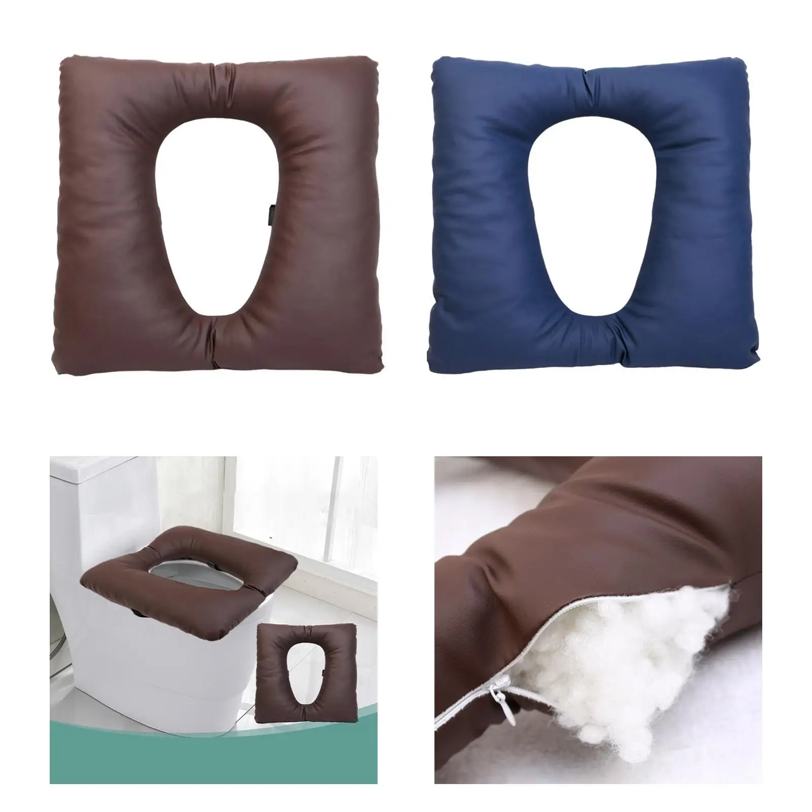 Padded Commode Seat Cushion Soft Chair Cover Sponge Pad Bathroom Accessory for Bedridden Seniors Patients