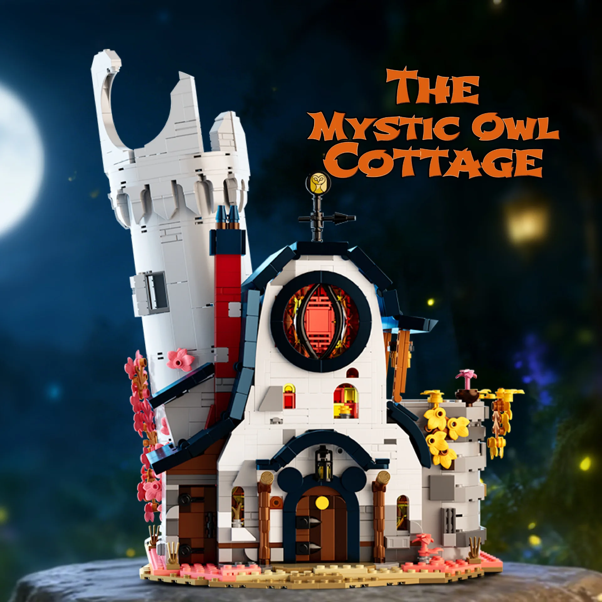 

MOC Retro Large Streetscape Building Blocks Series Castle in The Forest Model Assembly Desktop Ornament Kid Educational Toy Gift