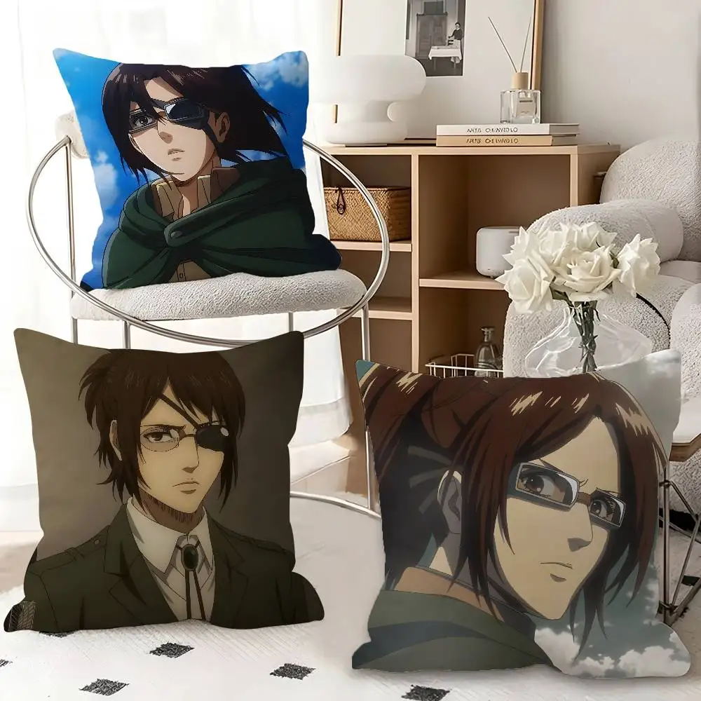 1pc Hange Zoe Attack On Titan Anime Pillow Case Fashion Square Pillowcase Bedroom Sofa Room Ins Decoration Leisure