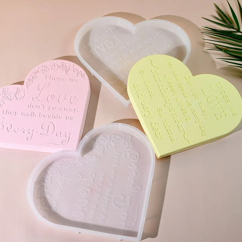 Love Flower Language Decoration Silicone Mold DIY Heart-shaped Plaster Craft Resin Mould Lover Friends Gift Handmade Kit