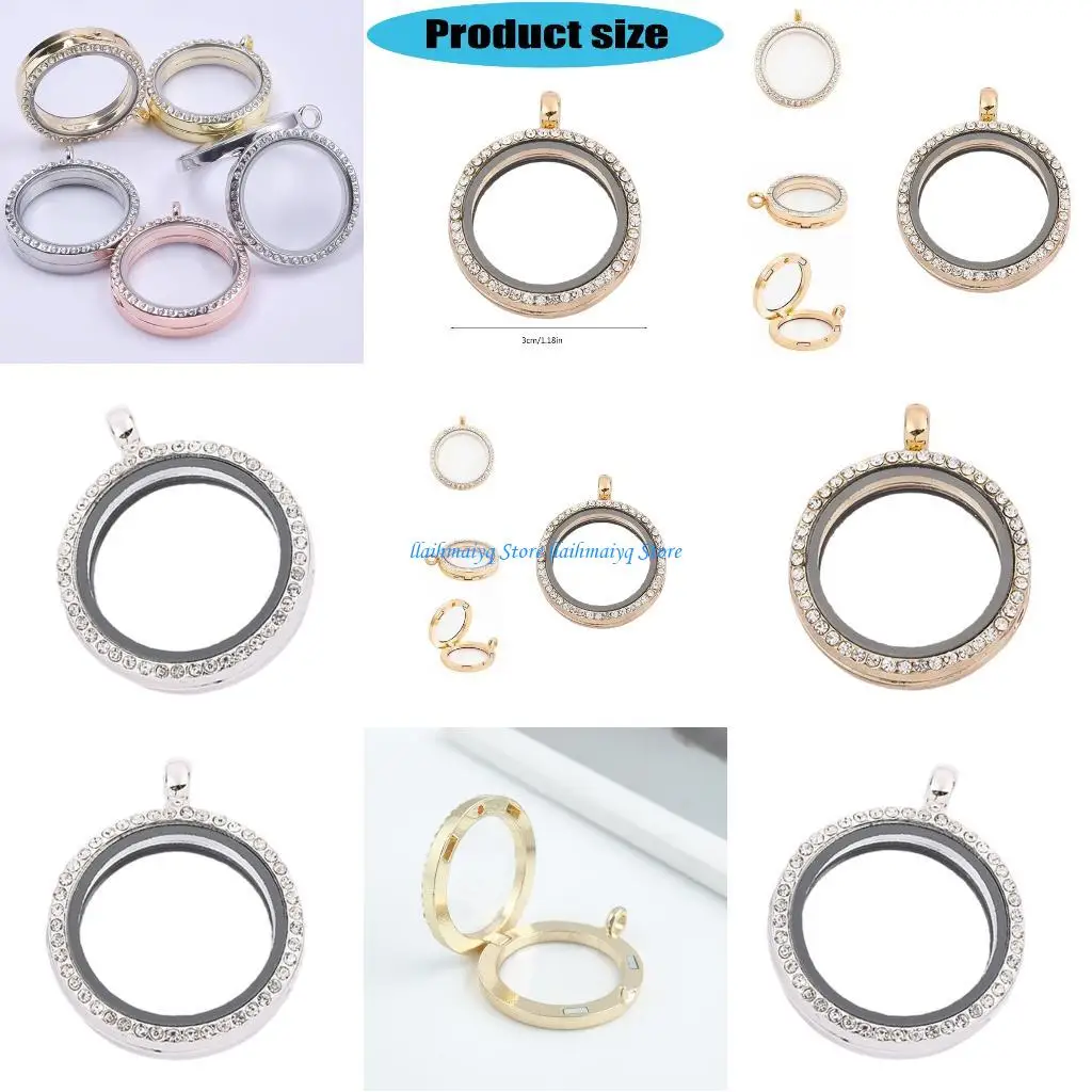 573B Portafotos magnético Collar Vidrio resistente a roturas Diseños portátiles para viajes y ocasiones especiales