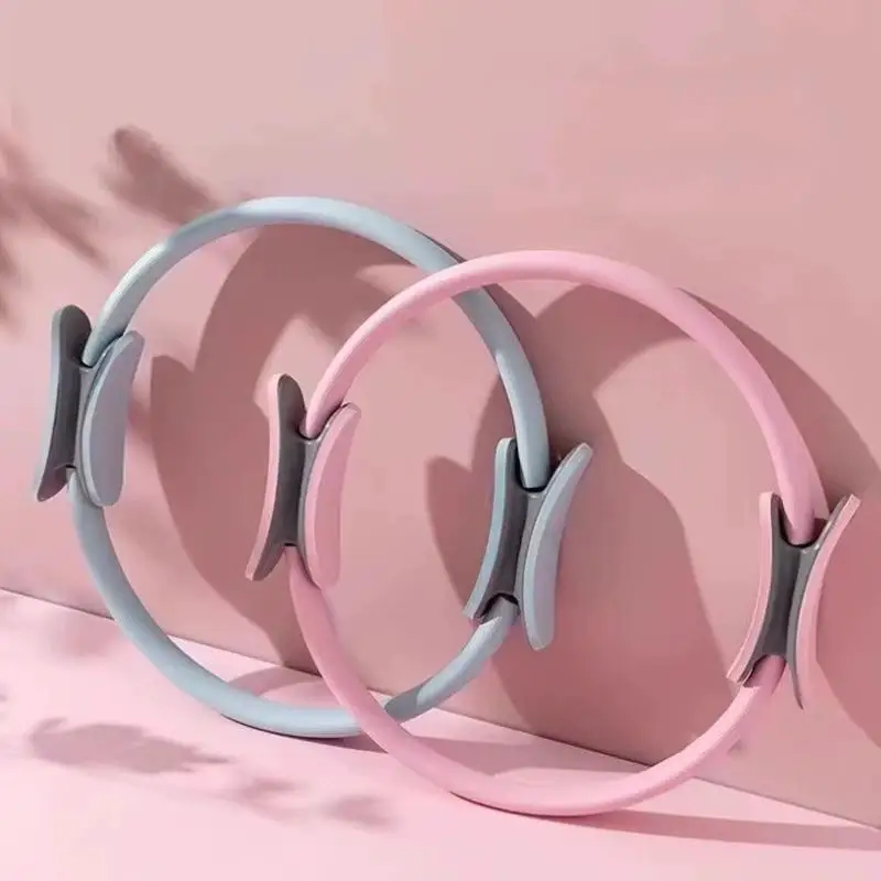 1Pcs Eco-Friendly Lightweight Fitness Circle Shaping Fiberglass Pilates Ring Durable Non-Slip Grip Yoga Ring Exercise Equipment