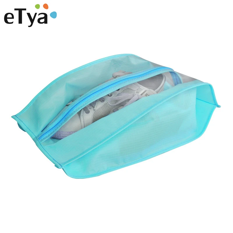 Women Foldable Shoes Bag Travel Nylon Waterproof Transparent Shoes Packing Organizers Storage Bag Pouch Portable Shoes Cover