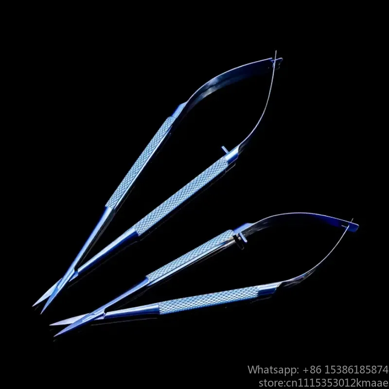 Vequyn Titanium Alloy Micro Corneal Scissors with Round Handle for Ophthalmic Surgery
