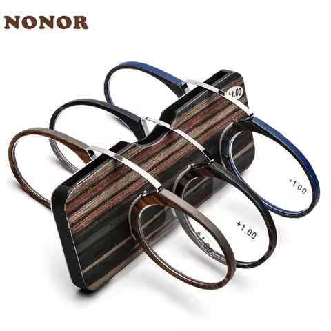 NONOR Men Women Magnifying Nose Clip Portable No Arm Reading Glasses TR90 Ultralight With Box +1.0+1.5 To +3.0