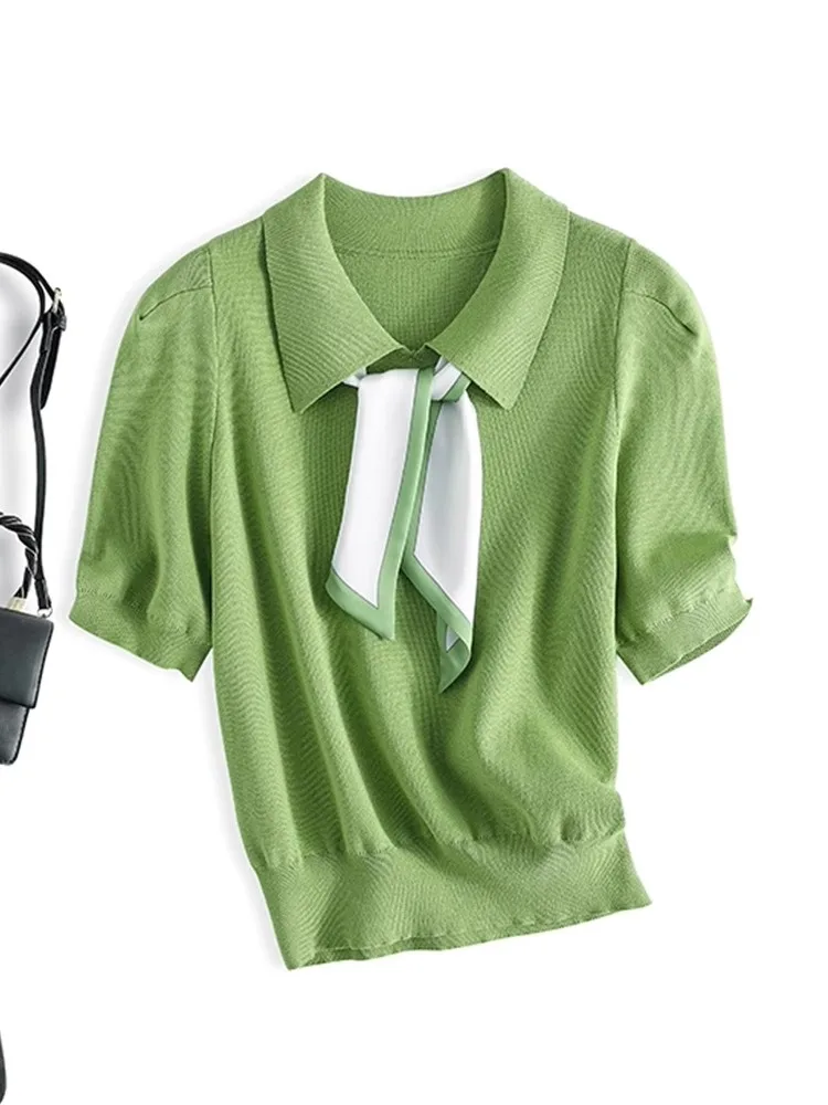 ملابس تريكو أنيقة Ne ort Sve تصميم مضاد للشيخوخة للتنقل Sle الكورية Faion Ele بلوزة أنيقة للنساء لصيف 2025