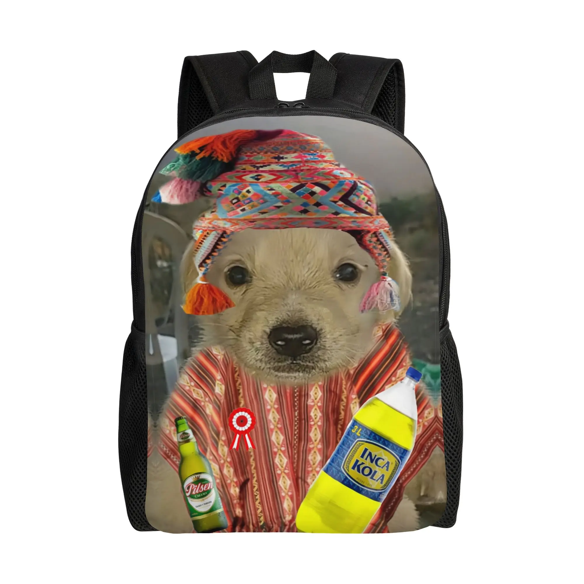 

Рюкзак iInca KolaPilsen Peruvian Puppy Meme iInca Kola, мужской, повседневный, большой вместимости, школьный рюкзак, к началу учебного года