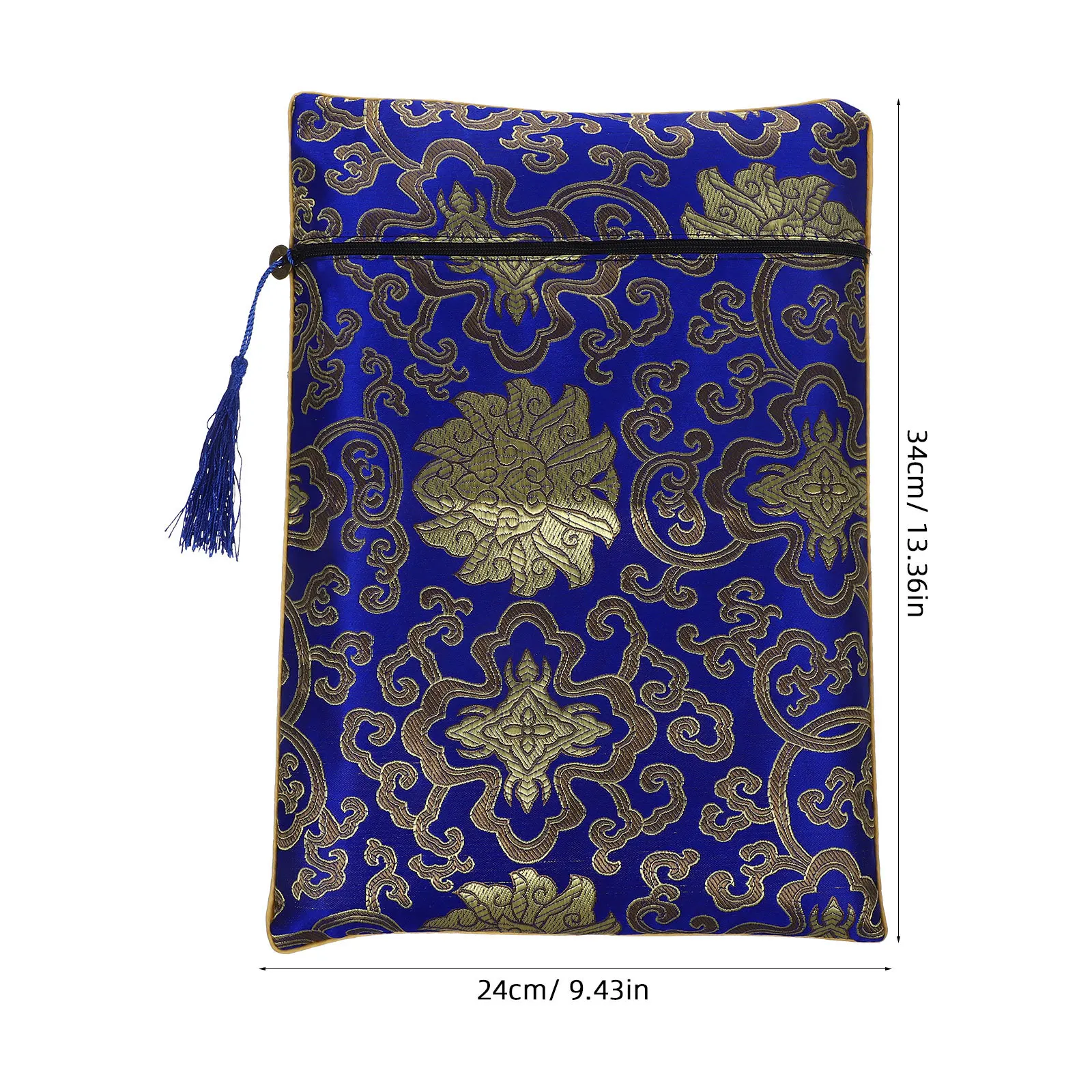 Chinese Style Multi-Purpose Zipper Bag Small Books Notebooks Storage Stationery Pouch Portable Pencil Case Organizer Pen