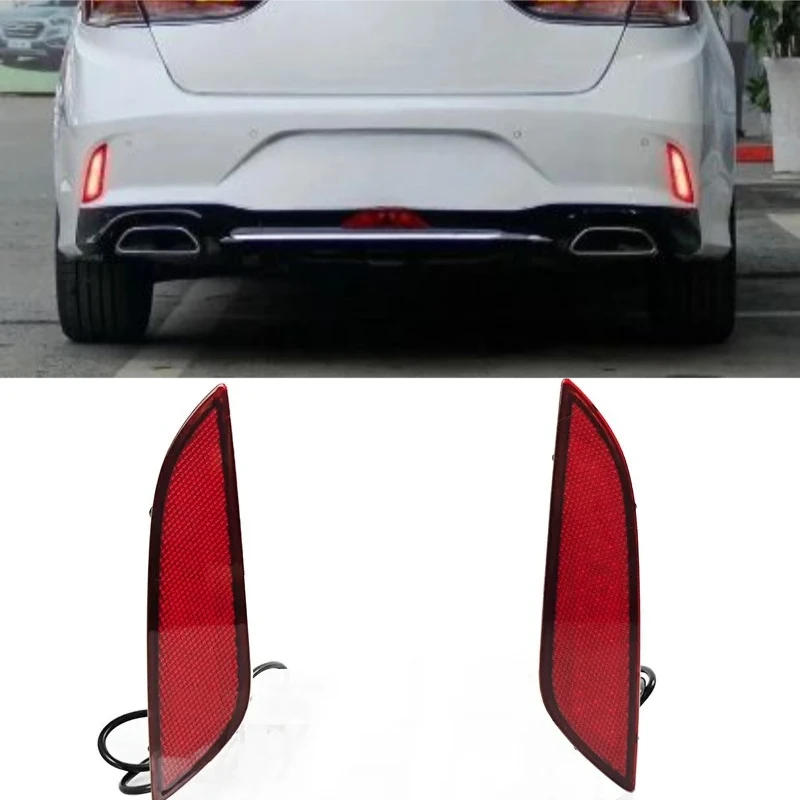 

Для Hyundai Sonata 2018 2019 2 шт. Автомобильный светодиодный отражатель заднего бампера DRL динамический указатель поворота стоп-сигналы сигнальная лампа