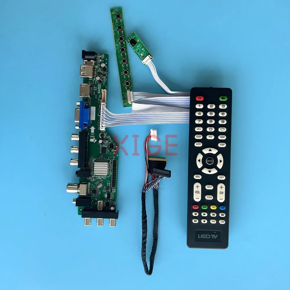 

For B101XTN01.0 B101XTN01.1 1366x768 USB/DHMI/VGA/AV LVDS 40 Pin DVB-T/C Laptop Screen 10.1" Controller Driver Board DIY Kit