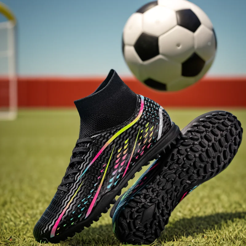 Professionelle High-Top-Fußballschuhe für Herren, Tf, gebrochene Nägel, kurze Nägel, Kunstrasentraining, atmungsaktiv, rutschfest