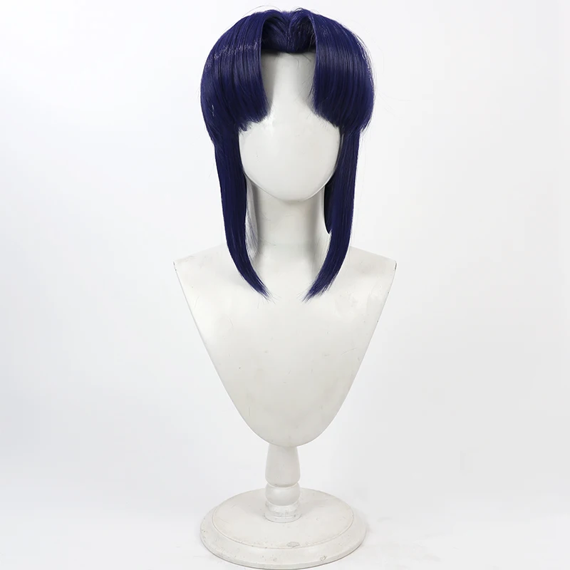 Anime Ranma 1/2 Akane Tendo Cosplay Wig Adult Women Long Dark Blue Synthetic Hair Wigs Halloween Costume Accessories Props