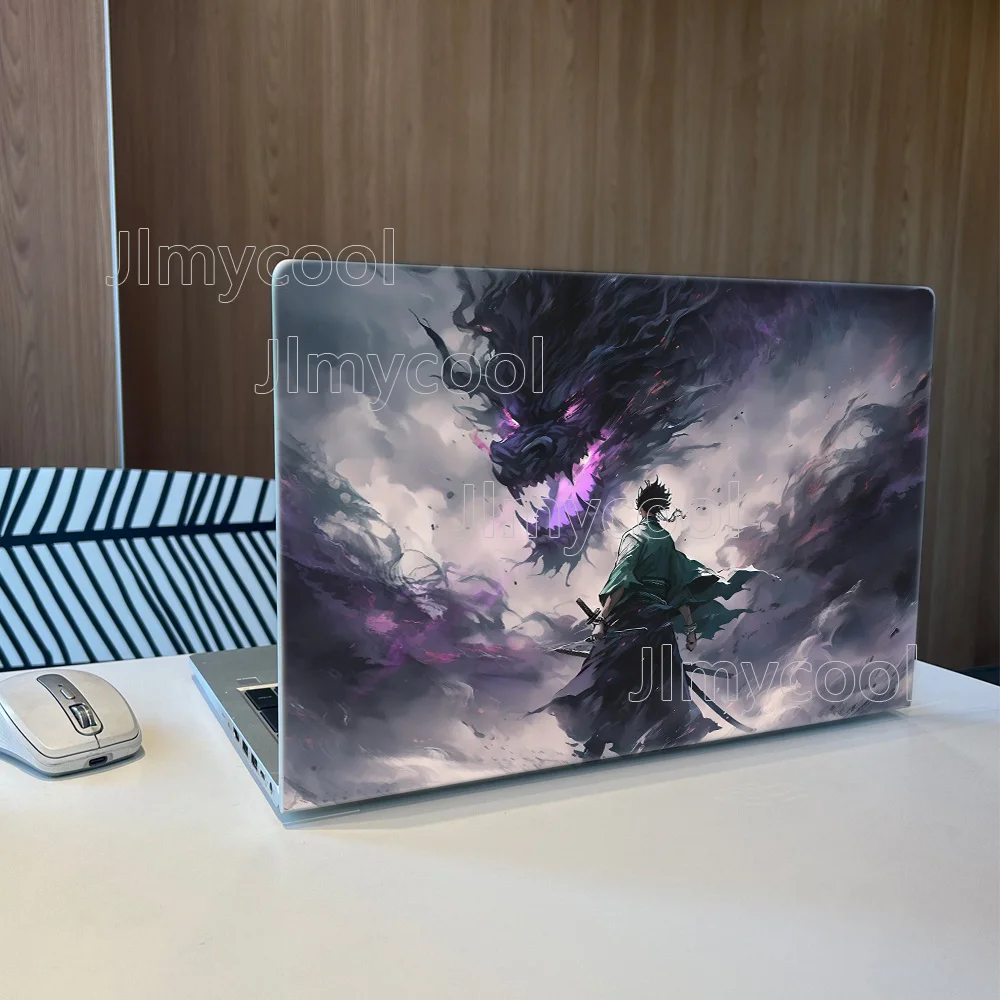 2 Pieces Dragon And Fighter Vinyl Laptop Sticker  Self adhesive Case for HP Lenovo Apple ASUS Easy To Install Decal Stickers