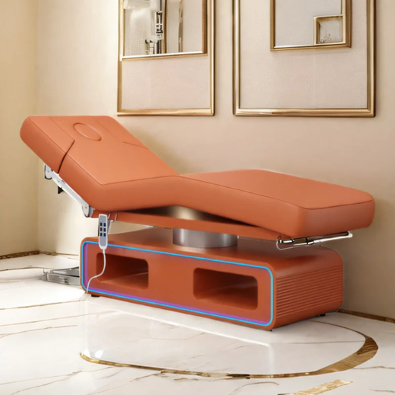 

Высокое качество, настраиваемый салон красоты, тату-магазин, белый 4-двигатель, регулируемая электрическая массажная кровать для красоты, кровать для лица