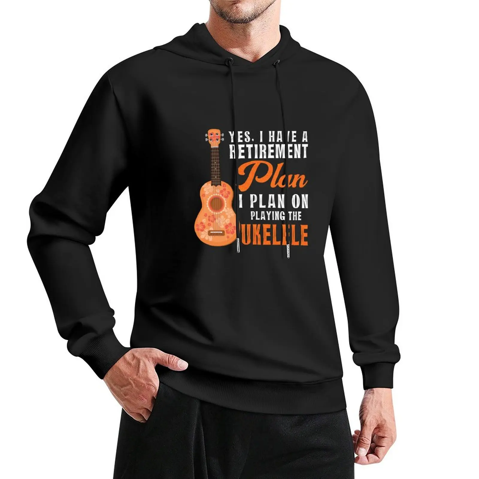 Retirement Plan Playing the Ukulele Pullover Hoodie men's coat hooded shirt anime clothing mens hoodie