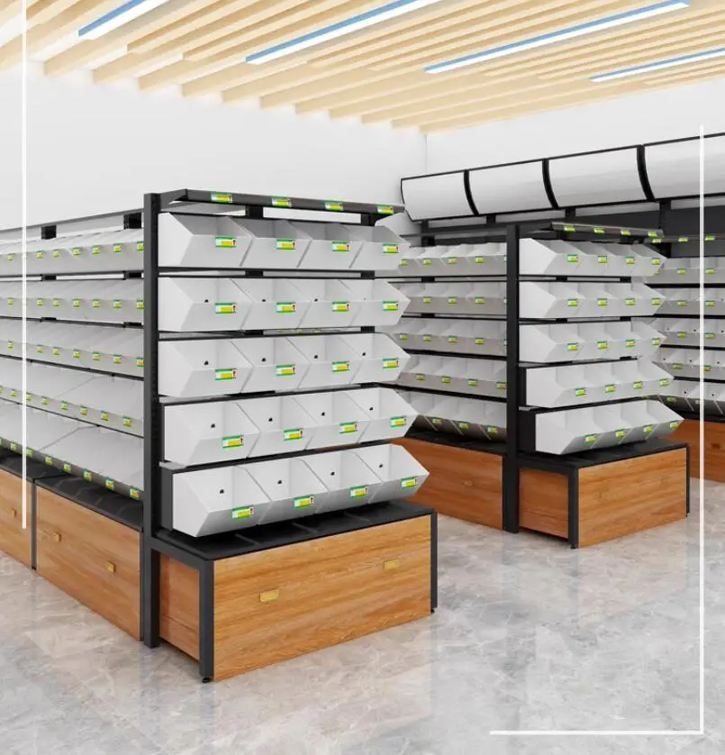 Supermarket bulk cargo weighing snack shelves, small food display shelves, commercial shelves