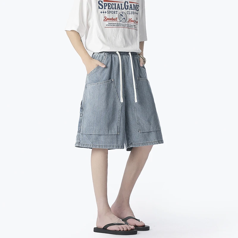 

New Men's Denim Shorts Summer Breathable Cotton Blend Casual 5-Point Trousers Minimalist Style Streetwear Urban Fashion Trousers